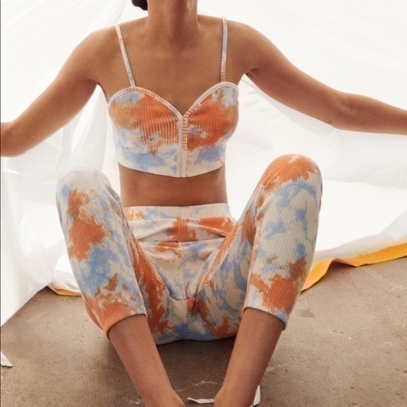 Zara Pants - Zara Tie Dye Ribbed Set High waist leggings & bra